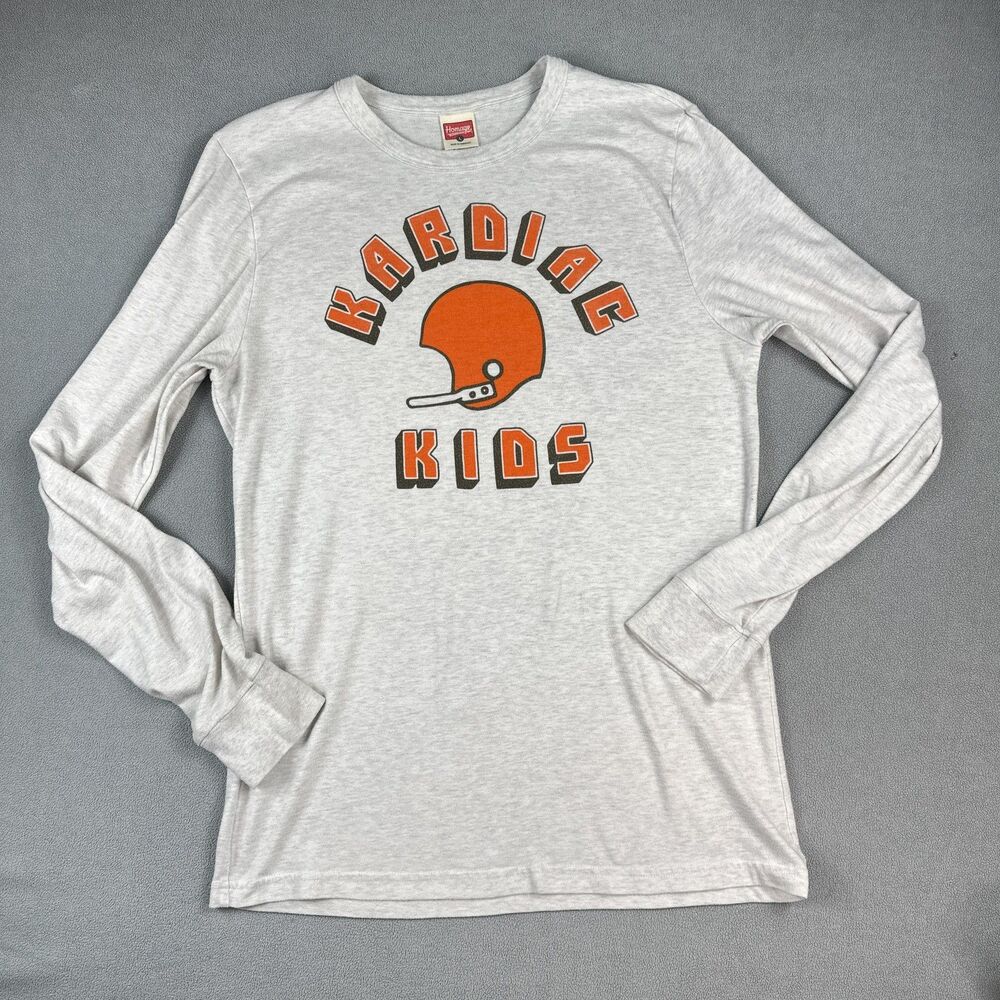 Kardiac Kids Shirt Mens L Cleveland Browns Football Gray LS Homage